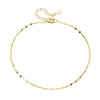 Wholesale Geometric Style Silver 925 Sterling Silver Plated 14K Gold Tile Chain Anklet For Women