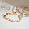 Wholesale Geometric Style Stainless Steel And Natural Shell Electroplated Women's Anklet Jewelry