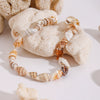 Wholesale Geometric Style Stainless Steel And Natural Shell Electroplated Women's Anklet Jewelry