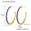 Wholesale Geometric Style Stainless Steel And Titanium Steel Inlaid Zircon Electroplated Earrings For Women