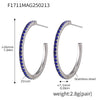 Wholesale Geometric Style Stainless Steel And Titanium Steel Inlaid Zircon Electroplated Earrings For Women