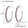 Wholesale Geometric Style Stainless Steel And Titanium Steel Inlaid Zircon Electroplated Earrings For Women