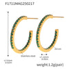 Wholesale Geometric Style Stainless Steel And Titanium Steel Inlaid Zircon Electroplated Earrings For Women