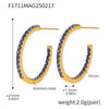 Wholesale Geometric Style Stainless Steel And Titanium Steel Inlaid Zircon Electroplated Earrings For Women