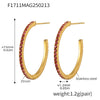 Wholesale Geometric Style Stainless Steel And Titanium Steel Inlaid Zircon Electroplated Earrings For Women
