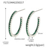 Wholesale Geometric Style Stainless Steel And Titanium Steel Inlaid Zircon Electroplated Earrings For Women