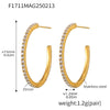 Wholesale Geometric Style Stainless Steel And Titanium Steel Inlaid Zircon Electroplated Earrings For Women