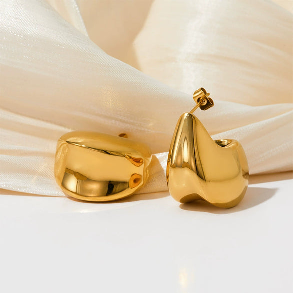 Wholesale Geometric Style Stainless Steel Electroplated Gold Earrings For Women