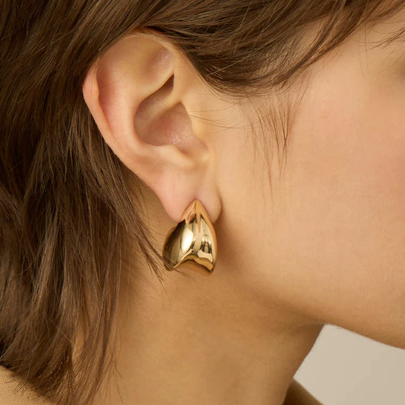 Wholesale Geometric Style Stainless Steel Electroplated Gold Earrings For Women