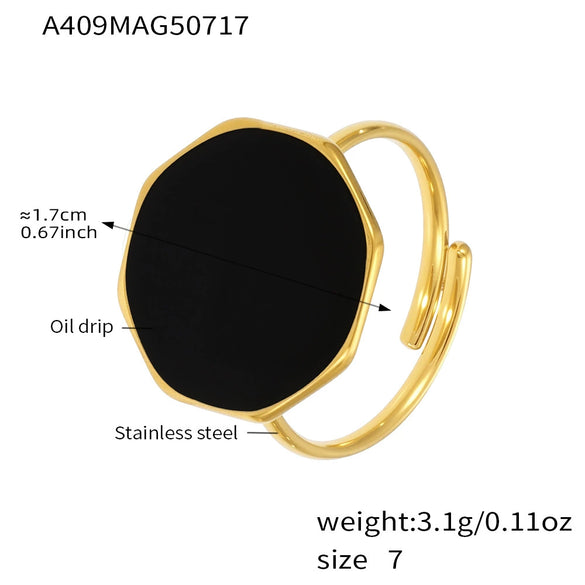 Wholesale Geometric Style Stainless Steel Open Ring Jewelry With Electroplating For Women
