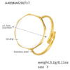 Wholesale Geometric Style Stainless Steel Open Ring Jewelry With Electroplating For Women
