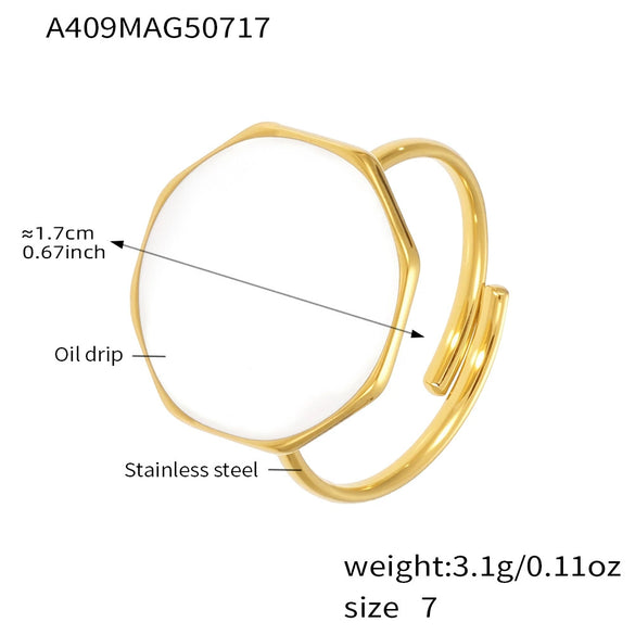 Wholesale Geometric Style Stainless Steel Open Ring Jewelry With Electroplating For Women