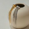 Wholesale Geometric Style Stainless Steel Tassel Ear Clip Earrings With 18K Gold Electroplating For Women