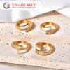 Wholesale Geometric Style Titanium Steel Open Ring For Female With Electroplating Treatment