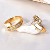 Wholesale Geometric Style Titanium Steel Open Ring For Female With Electroplating Treatment