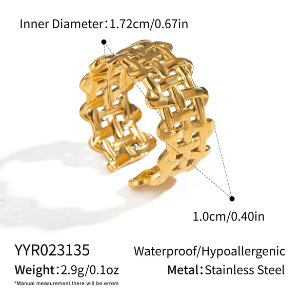 Wholesale Geometric Stylish Colorful High End Design Stainless Steel Ring With Electroplating Jewelry Accessories