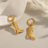 Wholesale Geometric Stylish Women's Boots Earrings Stainless Steel Electroplated 18K Gold Non Fading