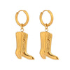Wholesale Geometric Stylish Women's Boots Earrings Stainless Steel Electroplated 18K Gold Non Fading