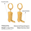 Wholesale Geometric Stylish Women's Boots Earrings Stainless Steel Electroplated 18K Gold Non Fading