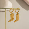 Wholesale Geometric Stylish Women's Boots Earrings Stainless Steel Electroplated 18K Gold Non Fading