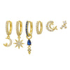 Wholesale Geometric Tassel Chain Earrings Set Copper With Colorful Zircon