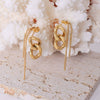 Wholesale Geometric Tassel Earrings Titanium Steel 18K Gold Electroplated For Women