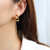 Wholesale Geometric Tassel Earrings Titanium Steel 18K Gold Electroplated For Women