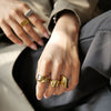 Wholesale Geometric Texture Ring For Women Stainless Steel Electroplated