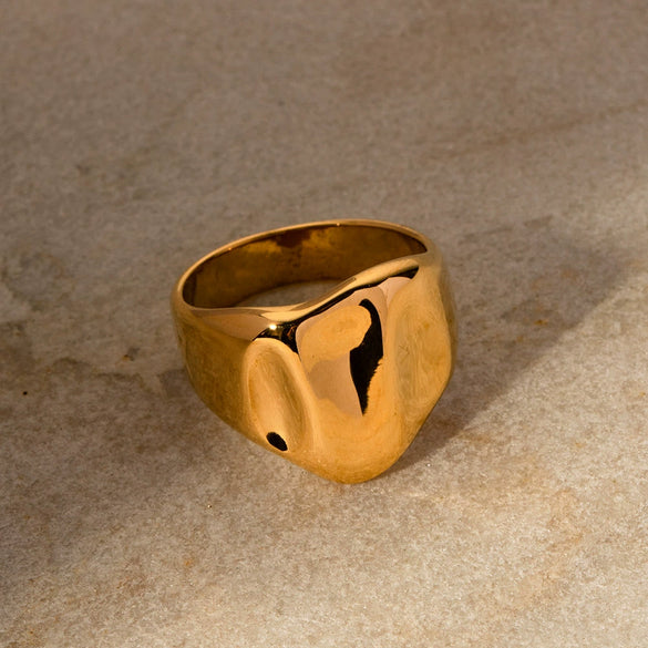 Wholesale Geometric Texture Ring For Women Stainless Steel Electroplated
