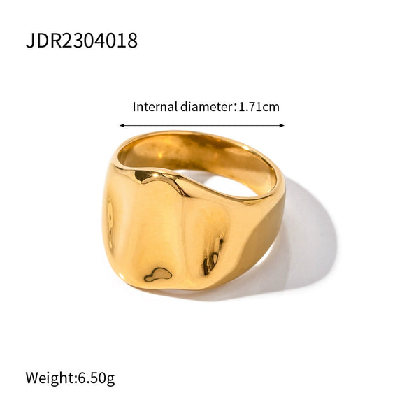 Wholesale Geometric Texture Ring For Women Stainless Steel Electroplated