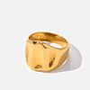 Wholesale Geometric Texture Ring For Women Stainless Steel Electroplated