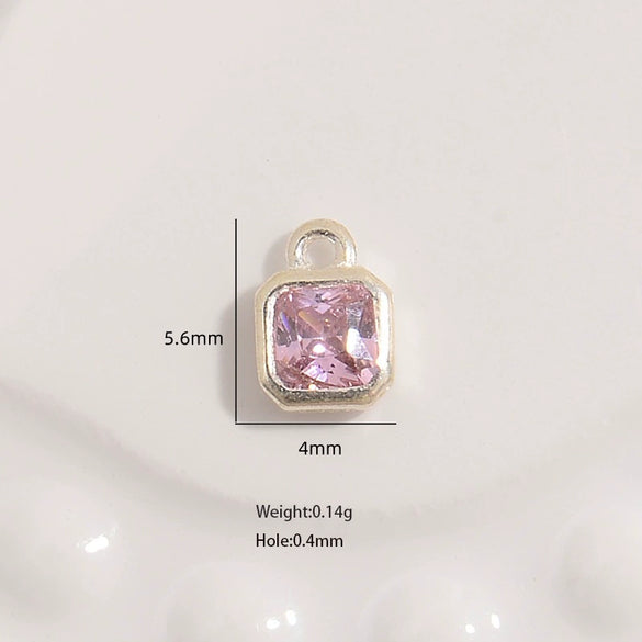 Wholesale Geometric Threedimensional Square Pendant Jewelry Accessories Material In S925 Sterling Silver With Zirconia