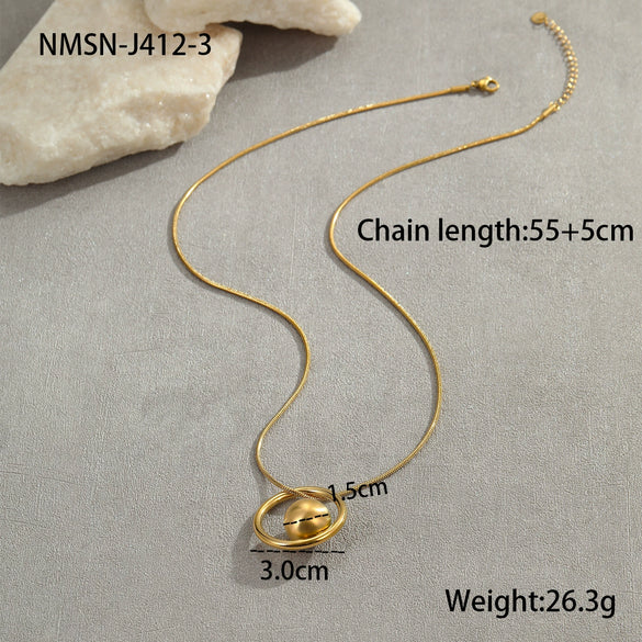 Wholesale Geometric Titanium Steel And Stainless Steel Necklace Electroplated For Women