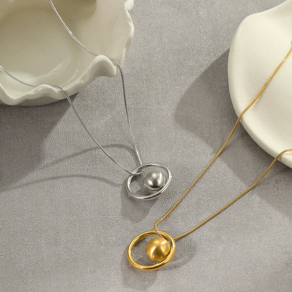 Wholesale Geometric Titanium Steel And Stainless Steel Necklace Electroplated For Women