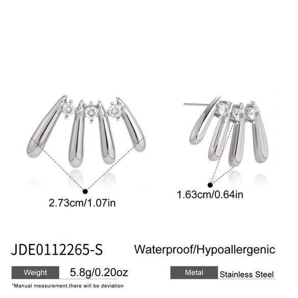 Wholesale Geometric Titanium Steel And Stainless Steel Women's Earrings With Vacuum Real Gold Plating In Pvd Furnace