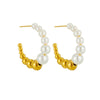 Wholesale Geometric Titanium Steel Beaded Earrings With Electroplating For Women