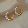 Wholesale Geometric Titanium Steel Beaded Earrings With Electroplating For Women