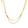Wholesale Geometric Titanium Steel Blade Chain Doublelayer Necklace For Women With Electroplating Design