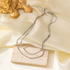 Wholesale Geometric Titanium Steel Blade Chain Doublelayer Necklace For Women With Electroplating Design