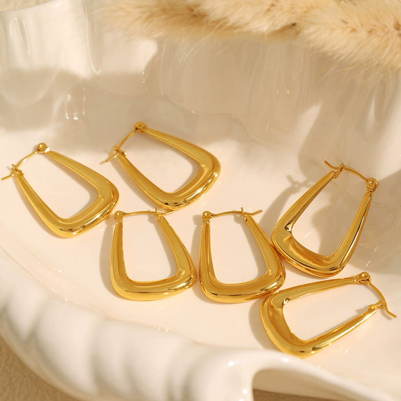 Wholesale Geometric 316L Stainless Steel Earrings Cold Style Electroplated For Women