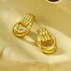 Wholesale Geometric Titanium Steel Earrings With Gold Threaded Electroplating For Women