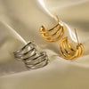 Wholesale Geometric Titanium Steel Earrings With 18K Gold Electroplating For Women