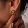 Wholesale Geometric Titanium Steel Earrings With 18K Gold Electroplating For Women