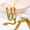 Wholesale Geometric Titanium Steel Electroplated Cuban Chain Choker Collarbone Necklace For Unisex