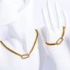 Wholesale Geometric Titanium Steel Electroplated Cuban Chain Choker Collarbone Necklace For Unisex