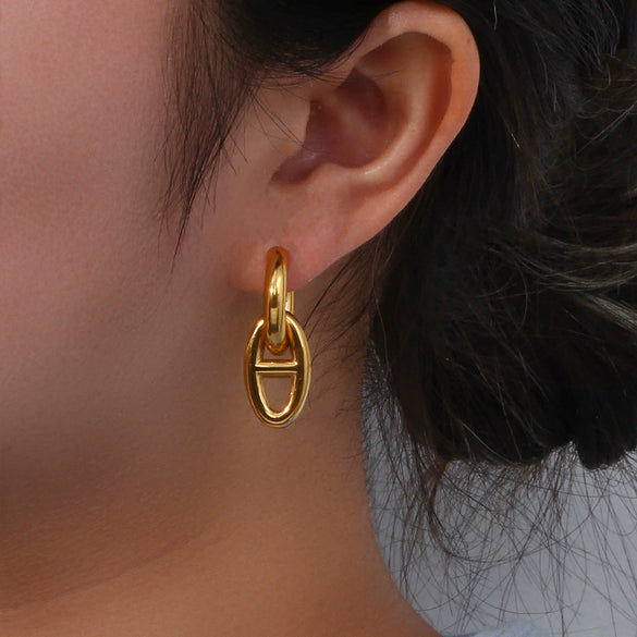 Wholesale Geometric Titanium Steel Electroplated Earrings For Women