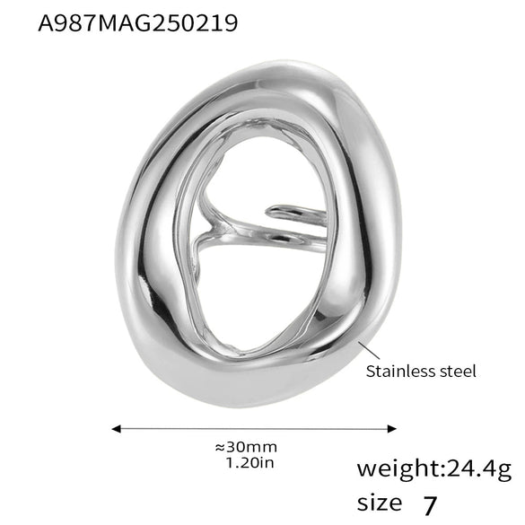 Wholesale Geometric Titanium Steel Electroplated Ferris Wheel Ring For Women And Men