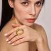Wholesale Geometric Titanium Steel Electroplated Ferris Wheel Ring For Women And Men