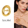 Wholesale Geometric Titanium Steel Electroplated Ferris Wheel Ring For Women And Men
