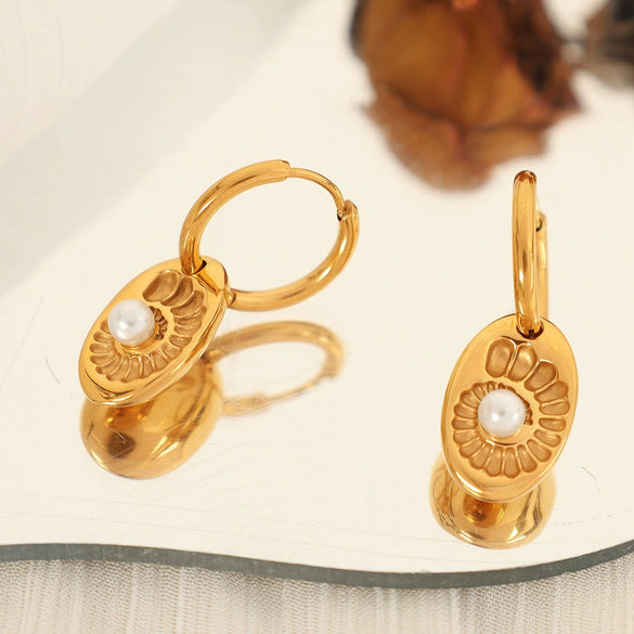 Wholesale Geometric 316L Stainless Steel Electroplated Minimalist Women's Earrings